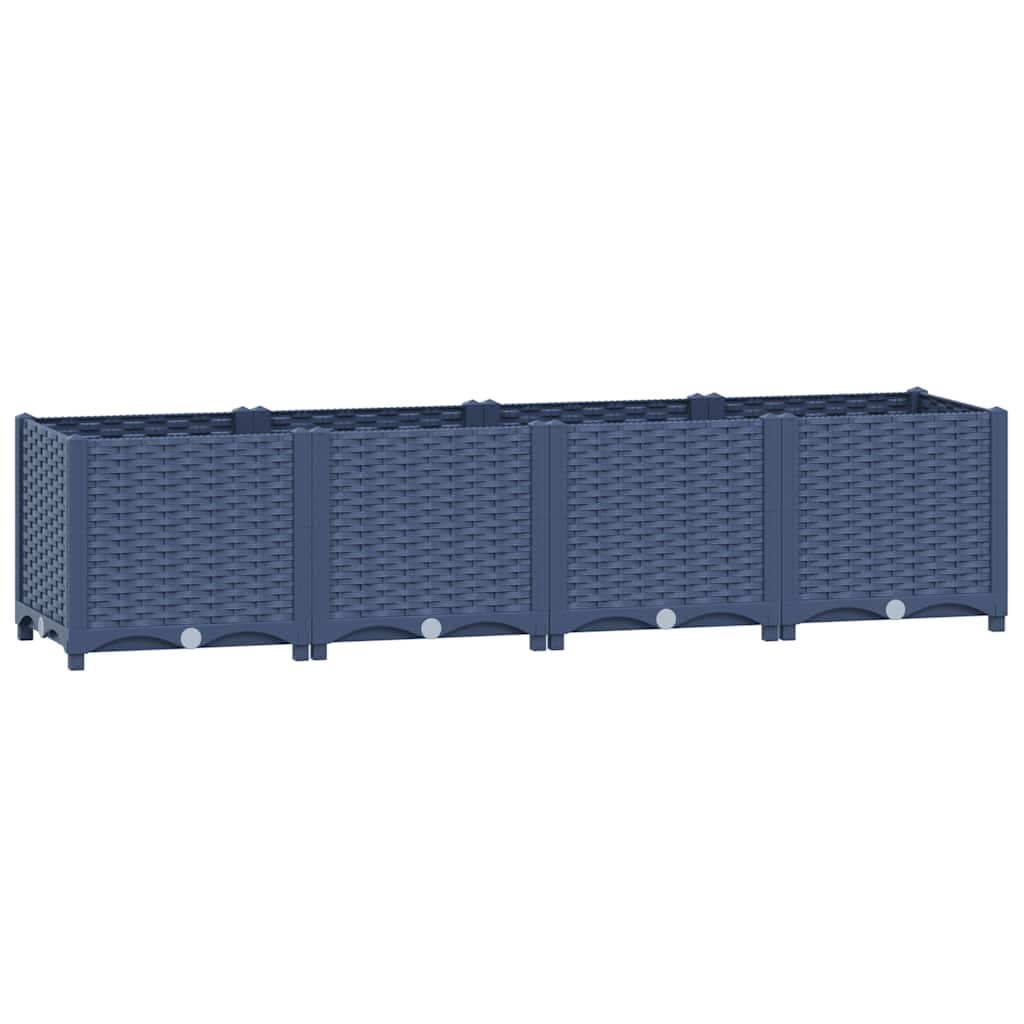 Hochbeet 160X40X38 Cm Polypropylen Blaugrau