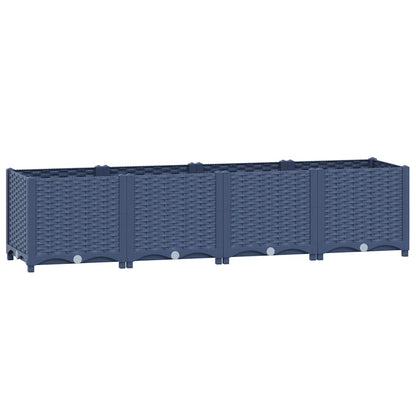 Hochbeet 160X40X38 Cm Polypropylen Blaugrau
