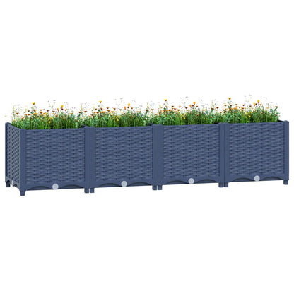 Hochbeet 160X40X38 Cm Polypropylen Blaugrau