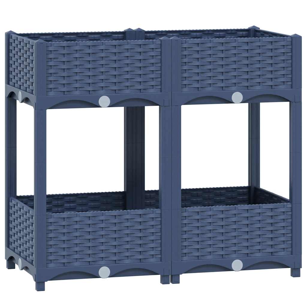 Hochbeet 80X40X71 Cm Polypropylen Blaugrau