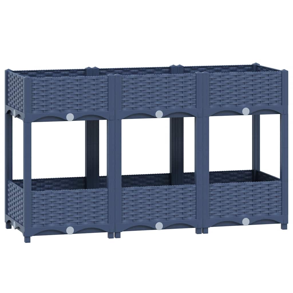Hochbeet 120X40X71 Cm Polypropylen Blaugrau