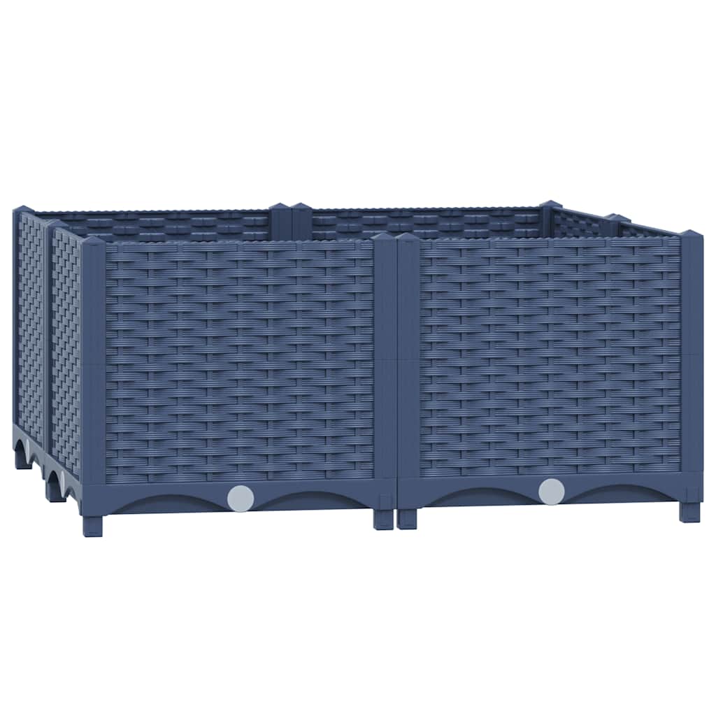 Hochbeet 80X80X38 Cm Polypropylen Blaugrau
