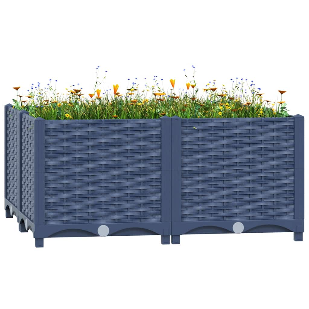 Hochbeet 80X80X38 Cm Polypropylen Blaugrau