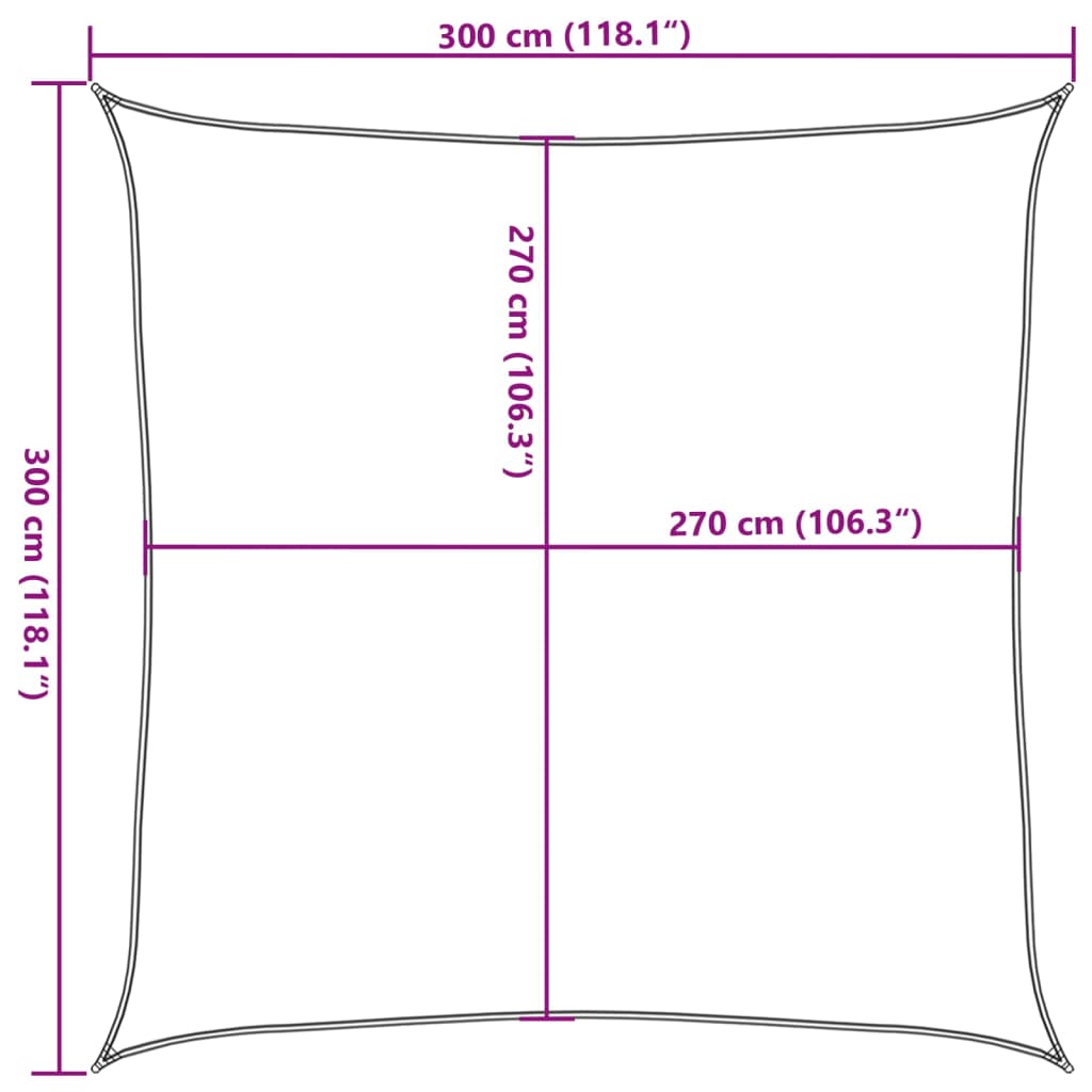 Sonnensegel 160 G/M² 3X3 M Hdpe Anthrazit