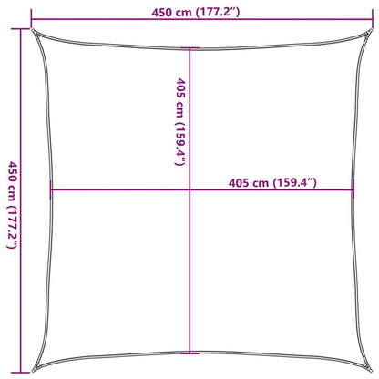 Sonnensegel 160 G/M² 4,5X4,5 M Hdpe Anthrazit