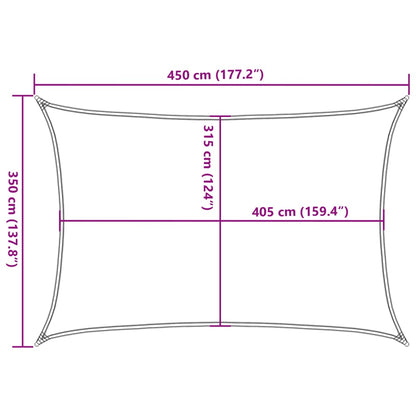 Sonnensegel 160 G/M² 3,5X4,5 M Hdpe Anthrazit