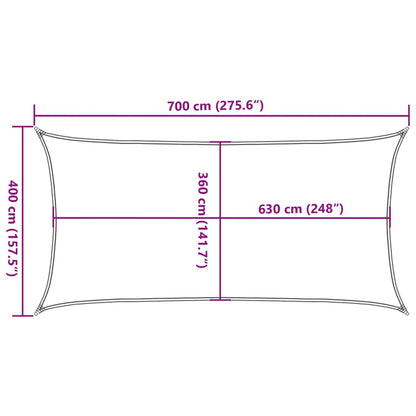Sonnensegel 160 G/M² 4X7 M Hdpe Anthrazit