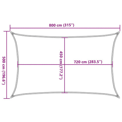 Sonnensegel 160 G/M² 5X8 M Hdpe Anthrazit