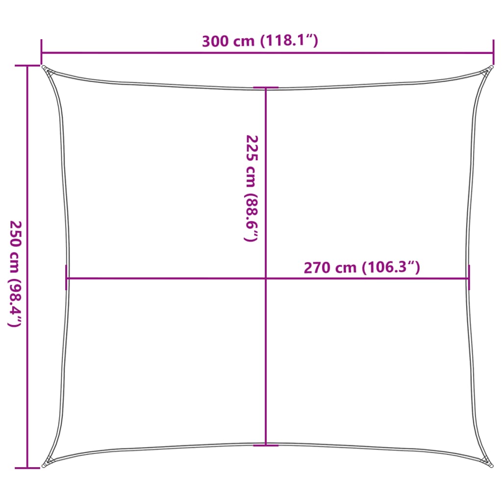 Sonnensegel 160 G/M² 2,5X3 M Hdpe Beige