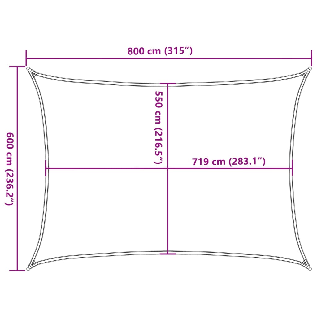 Sonnensegel 160 G/M² 6X8 M Hdpe Beige