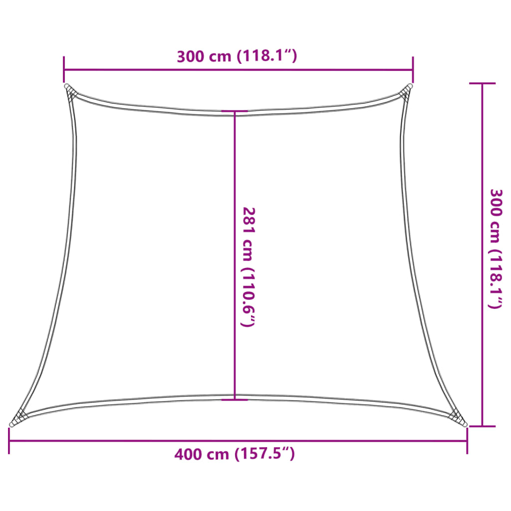 Sonnensegel 160 G/M² 3/4X3 M Hdpe