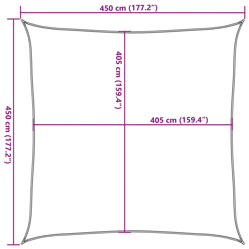 Sonnensegel 160 G/M² 4,5X4,5 M Hdpe Creme