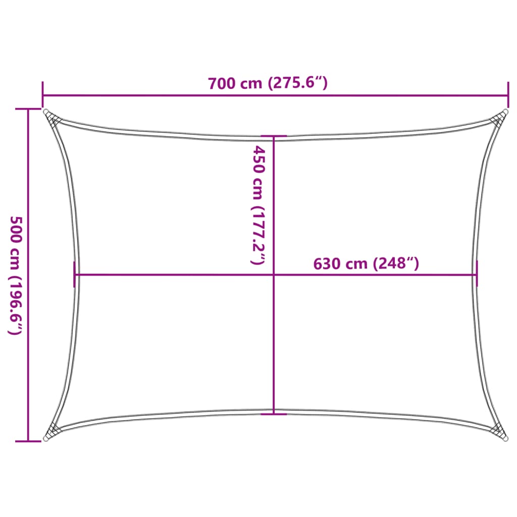 Sonnensegel 160 G/M² 5X7 M Hdpe Creme