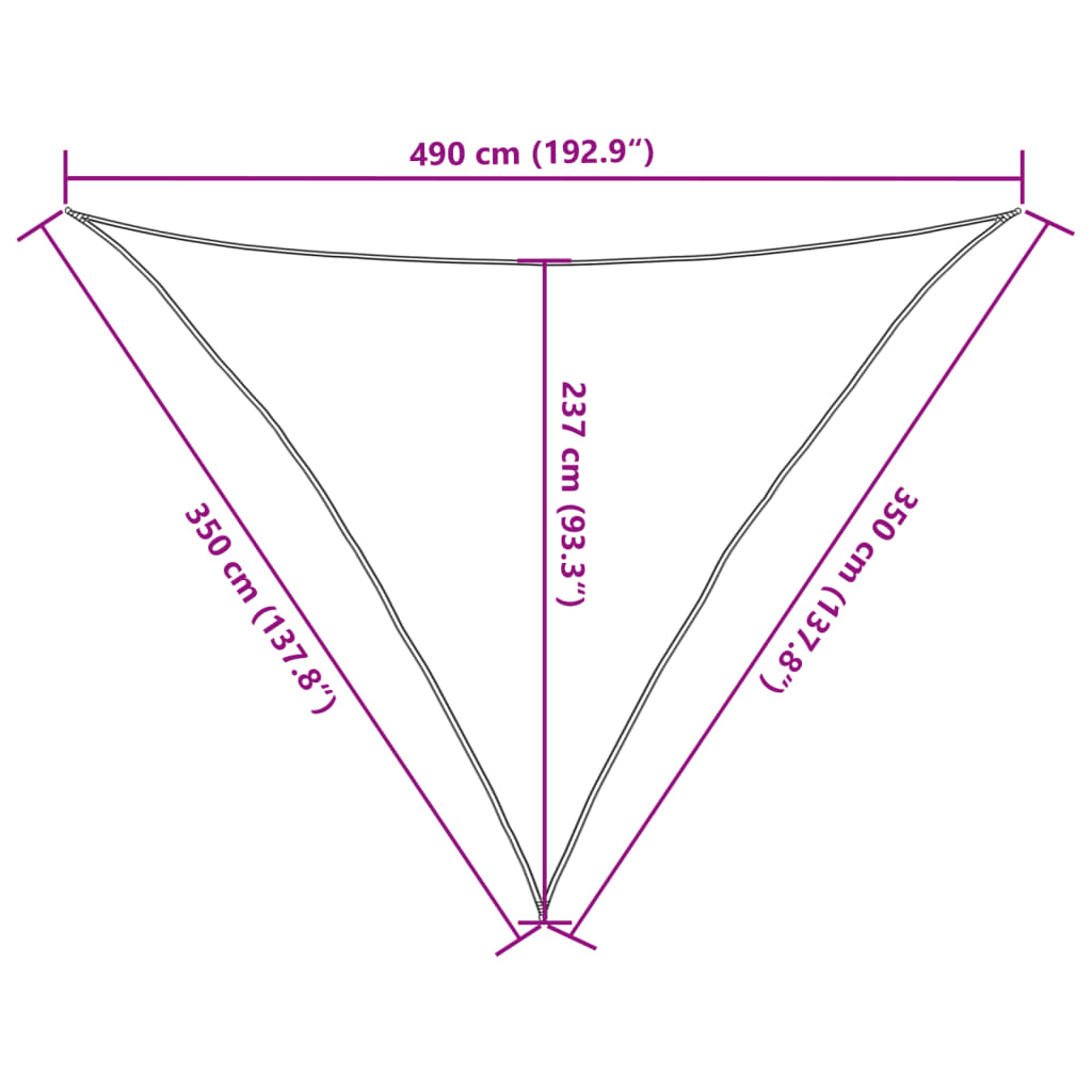 Sonnensegel 160 G/M² 3,5X3,5X4,9 M Hdpe Creme