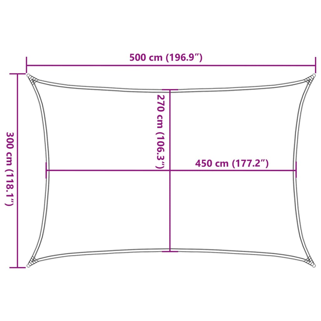 Sonnensegel 160 G/M² 3X5 M Hdpe Weiß