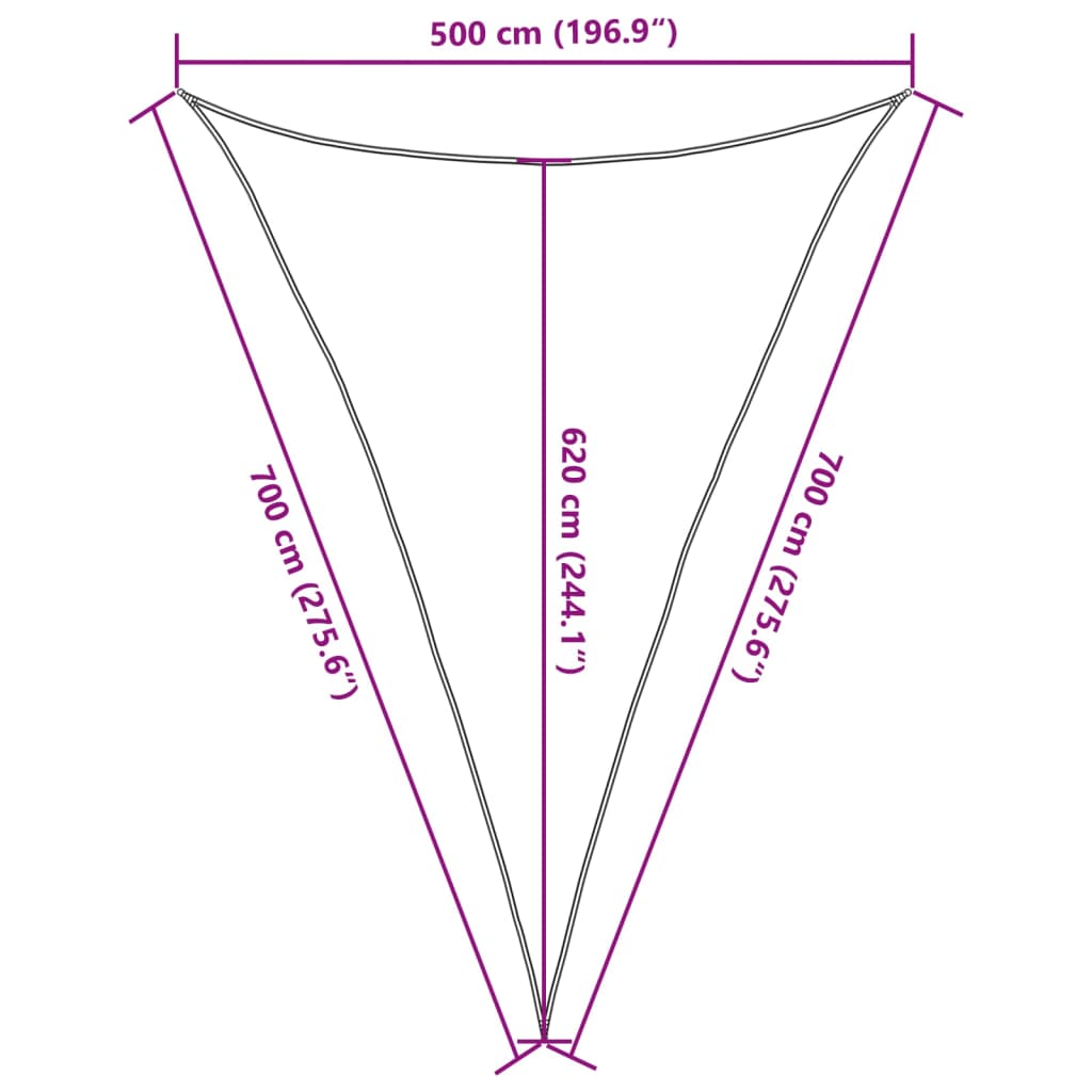 Sonnensegel 160 G/M² 5X7X7 M Hdpe Weiß