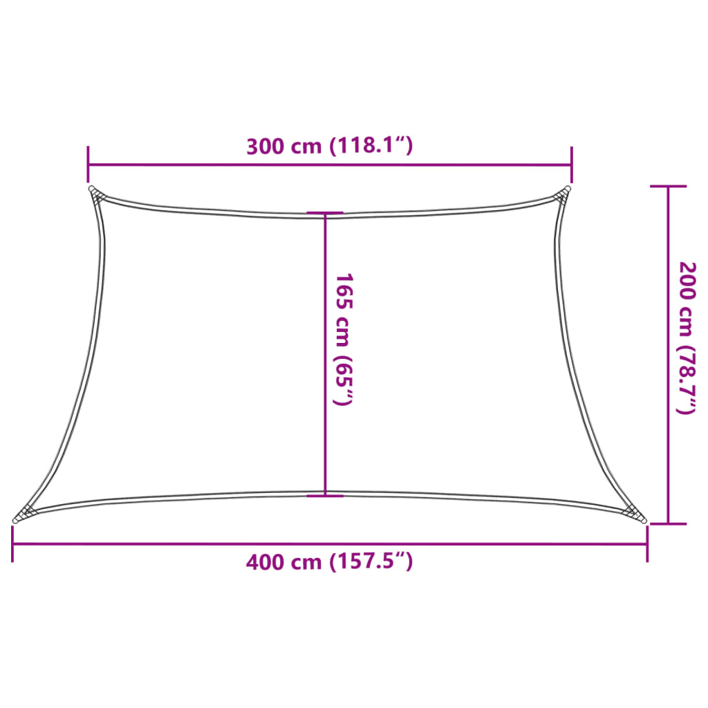 Sonnensegel 160 G/M² 3/4X2 M Hdpe