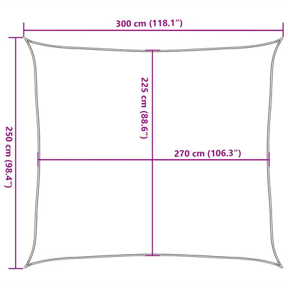Sonnensegel 160 G/M² 2,5X3 M Hdpe Hellgrün