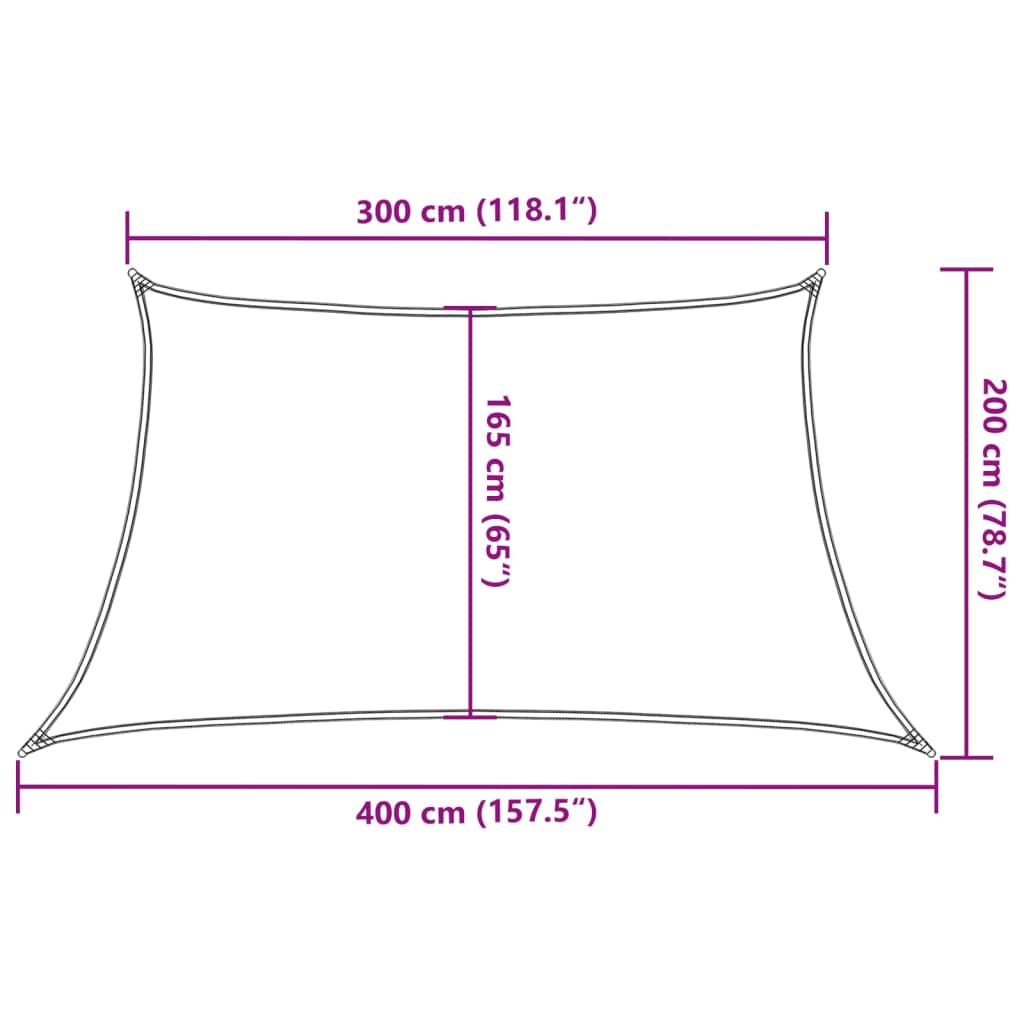 Sonnensegel 160 G/M² 3/4X2 M Hdpe