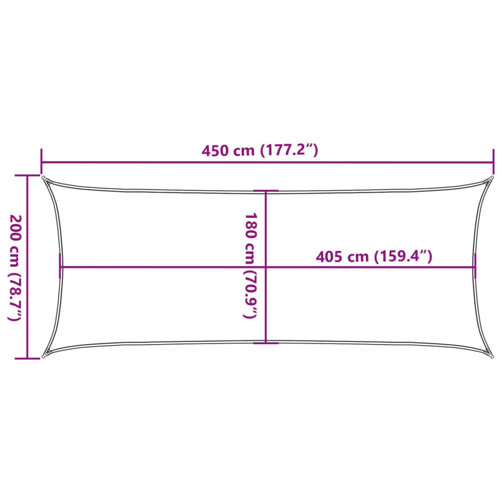 Sonnensegel 160 G/M² Rot 2X4,5 M Hdpe Terrakotta
