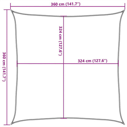Sonnensegel 160 G/M² 3,6X3,6 M Hdpe Taupe