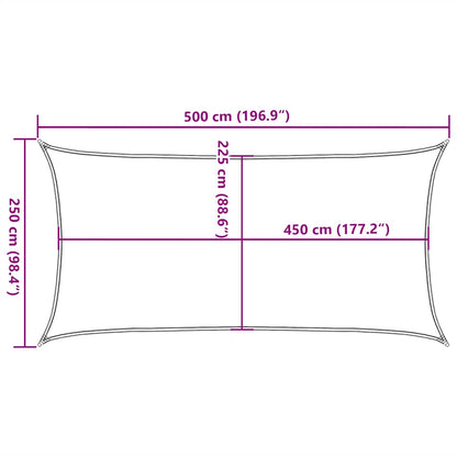 Sonnensegel 160 G/M² 2,5X5 M Hdpe Taupe