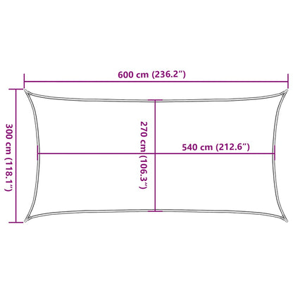 Sonnensegel 160 G/M² 3X6 M Hdpe Taupe
