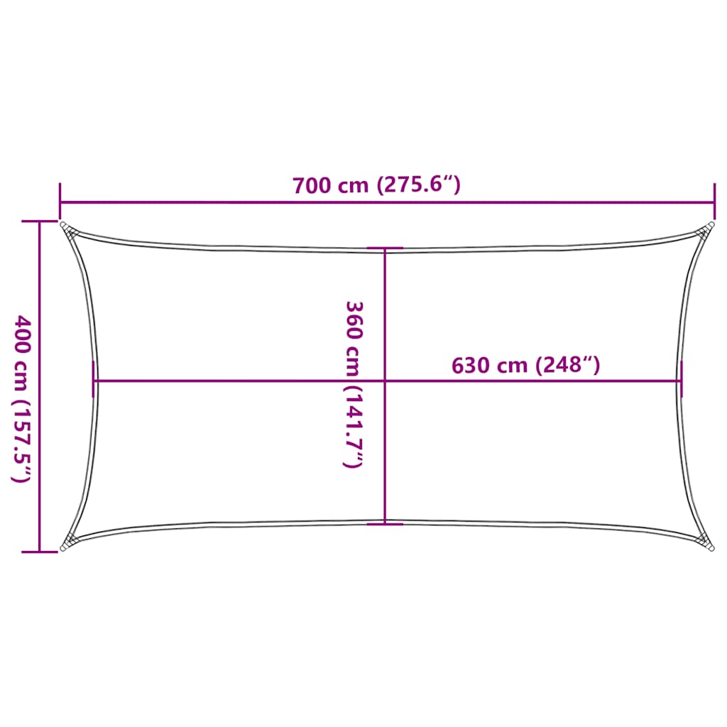 Sonnensegel 160 G/M² 4X7 M Hdpe Taupe