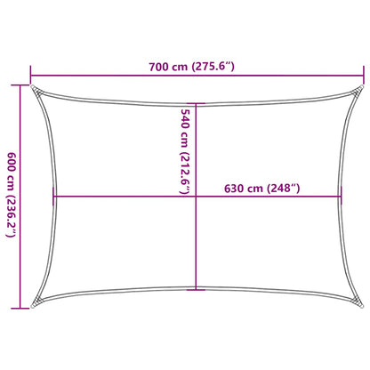 Sonnensegel 160 G/M² 6X7 M Hdpe Taupe