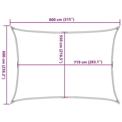 Sonnensegel 160 G/M² 6X8 M Hdpe Taupe