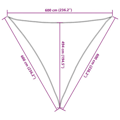 Sonnensegel 160 G/M² 6X6X6 M Hdpe Taupe