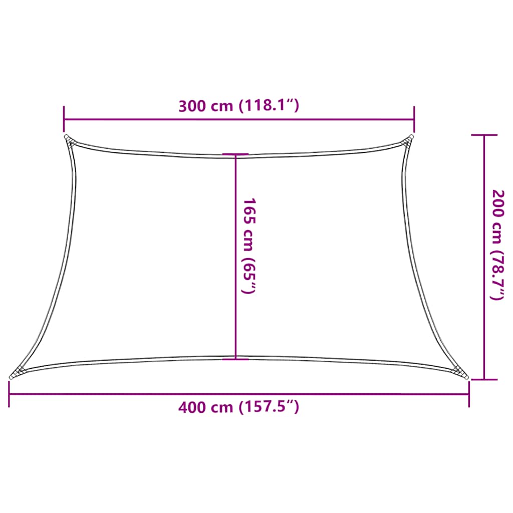 Sonnensegel 160 G/M² 3/4X2 M Hdpe