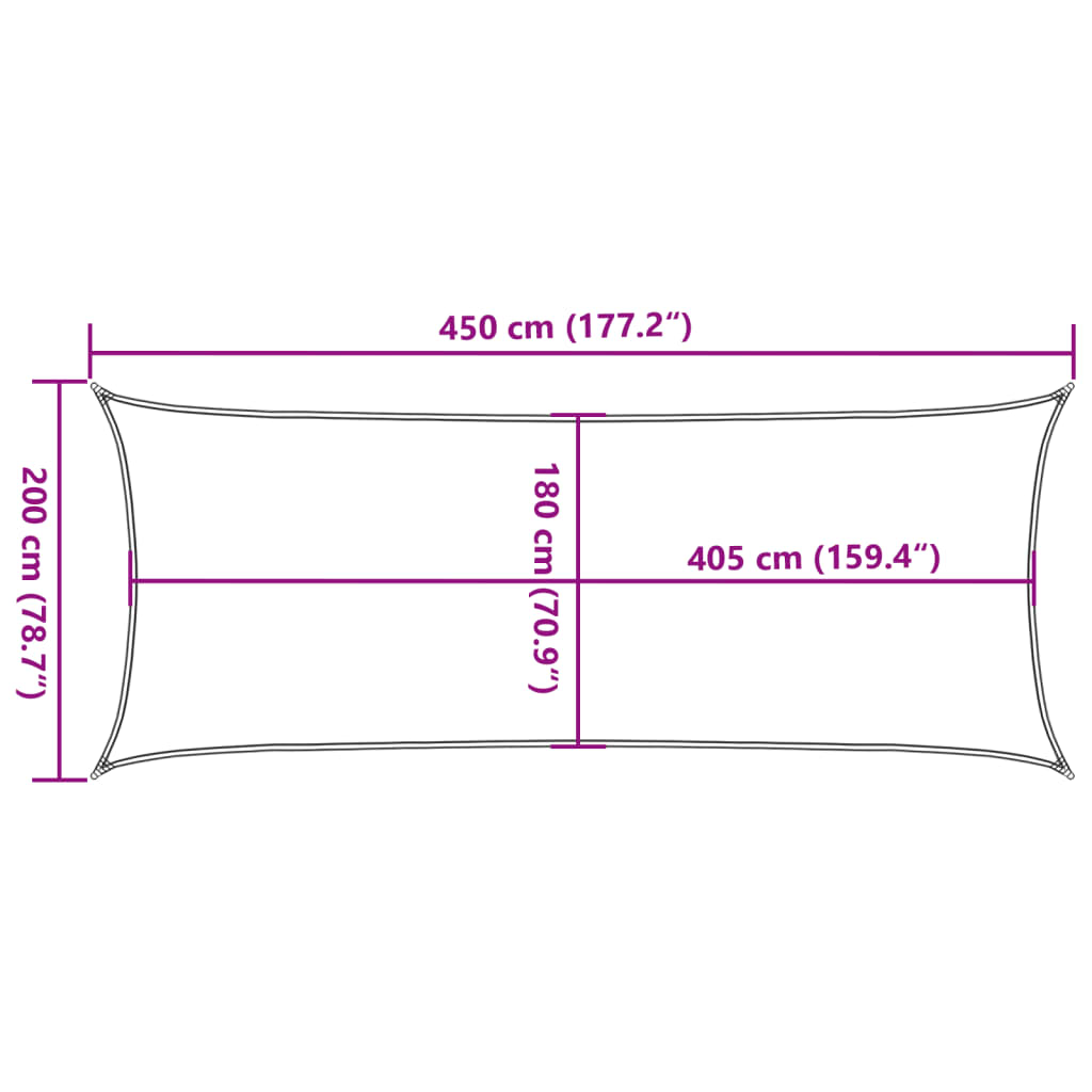 Sonnensegel 160 G/M² 2X4,5 M Hdpe Dunkelgrün