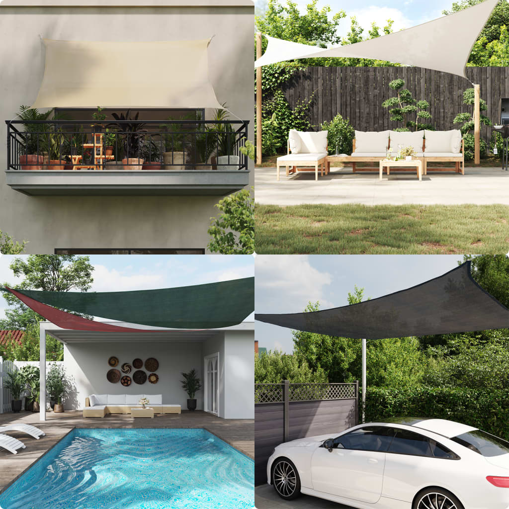 Sonnensegel 160 G/M² 2X4,5 M Hdpe Dunkelgrün