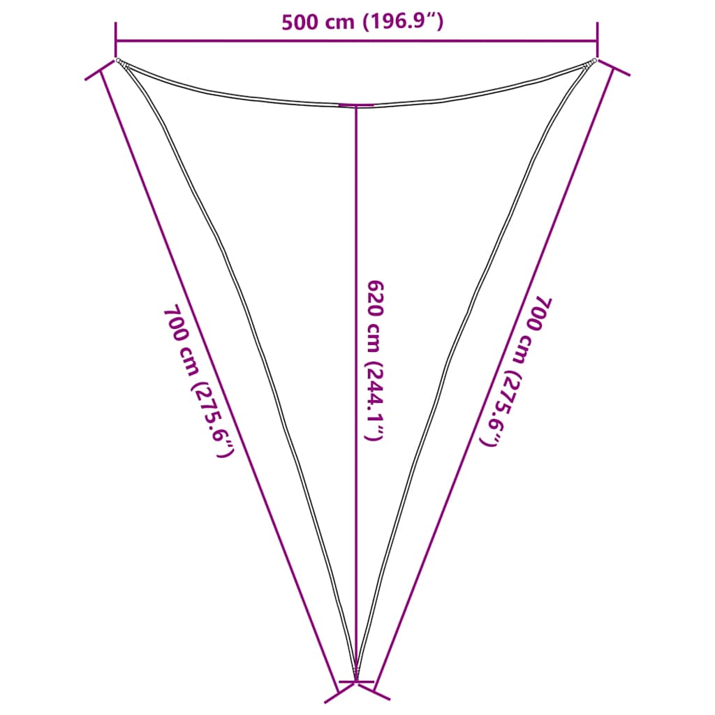 Sonnensegel 160 G/M² 5X7X7 M Hdpe Dunkelgrün