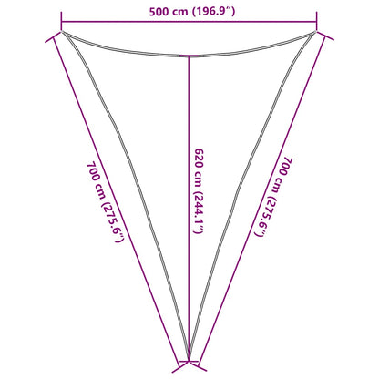 Sonnensegel 160 G/M² 5X7X7 M Hdpe Dunkelgrün