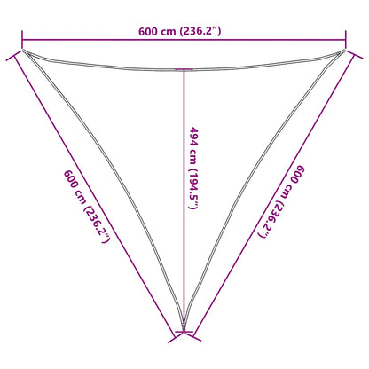 Sonnensegel 160 G/M² Dreieckig Dunkelgrün 6X6X6 M Hdpe Dunkelgrün