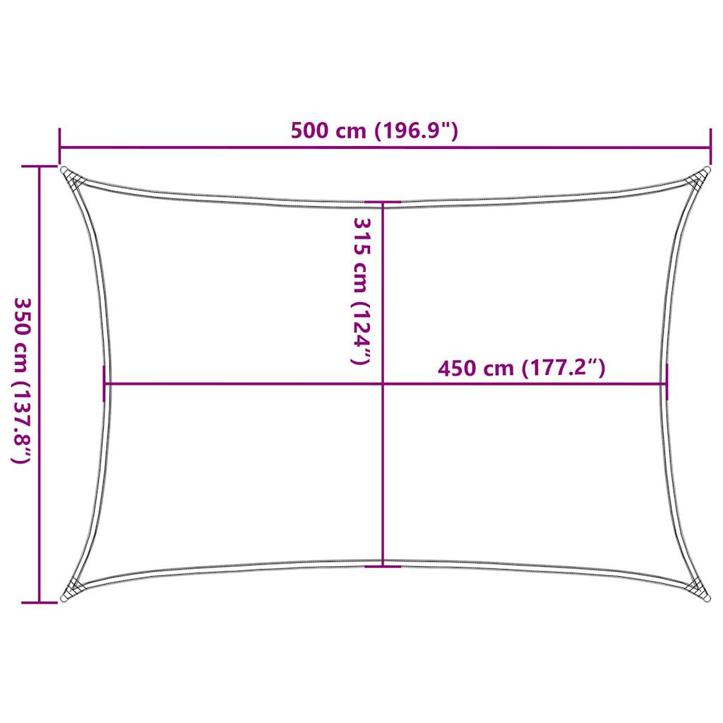 Sonnensegel 160 G/M² Rechteckig 3,5X5 M Hdpe Blau