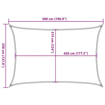 Sonnensegel 160 G/M² Rechteckig 3,5X5 M Hdpe Blau