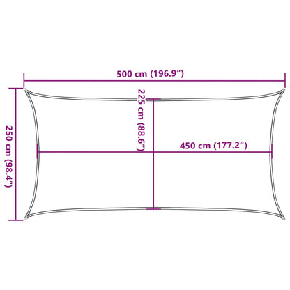 Sonnensegel 160 G/M² 2,5X5 M Hdpe Gelb