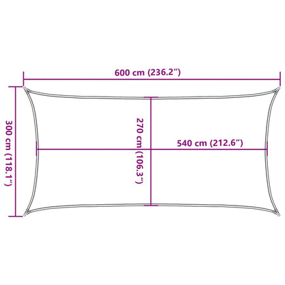 Sonnensegel 160 G/M² 3X6 M Hdpe Gelb