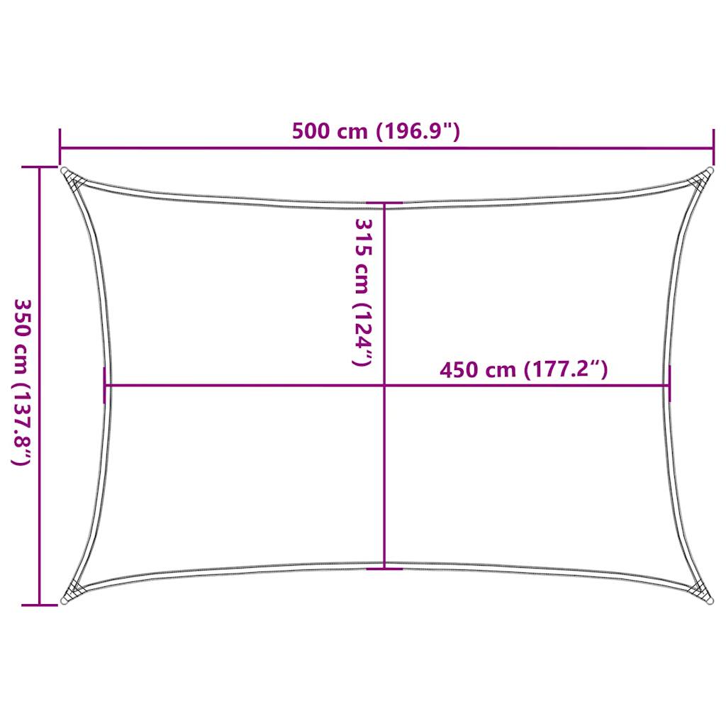 Sonnensegel 160 G/M² Rechteckig 3,5X5 M Hdpe Gelb