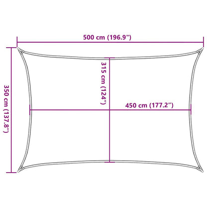 Sonnensegel 160 G/M² Rechteckig 3,5X5 M Hdpe Gelb