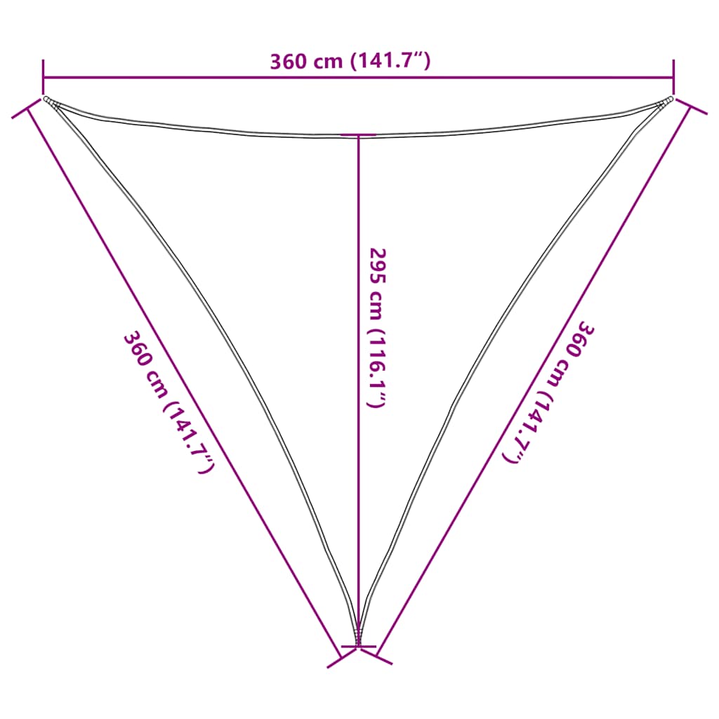 Sonnensegel 160 G/M² 3,6X3,6X3,6 M Hdpe Gelb