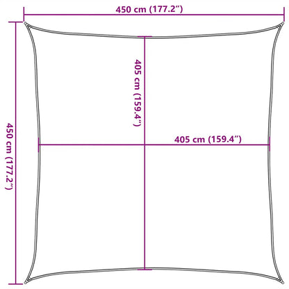 Sonnensegel 160 G/M² Rot 4,5X4,5 M Hdpe Dunkelbraun