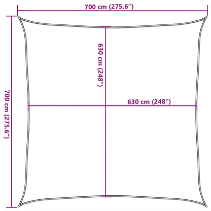 Sonnensegel 160 G/M² 7X7 M Hdpe Rot