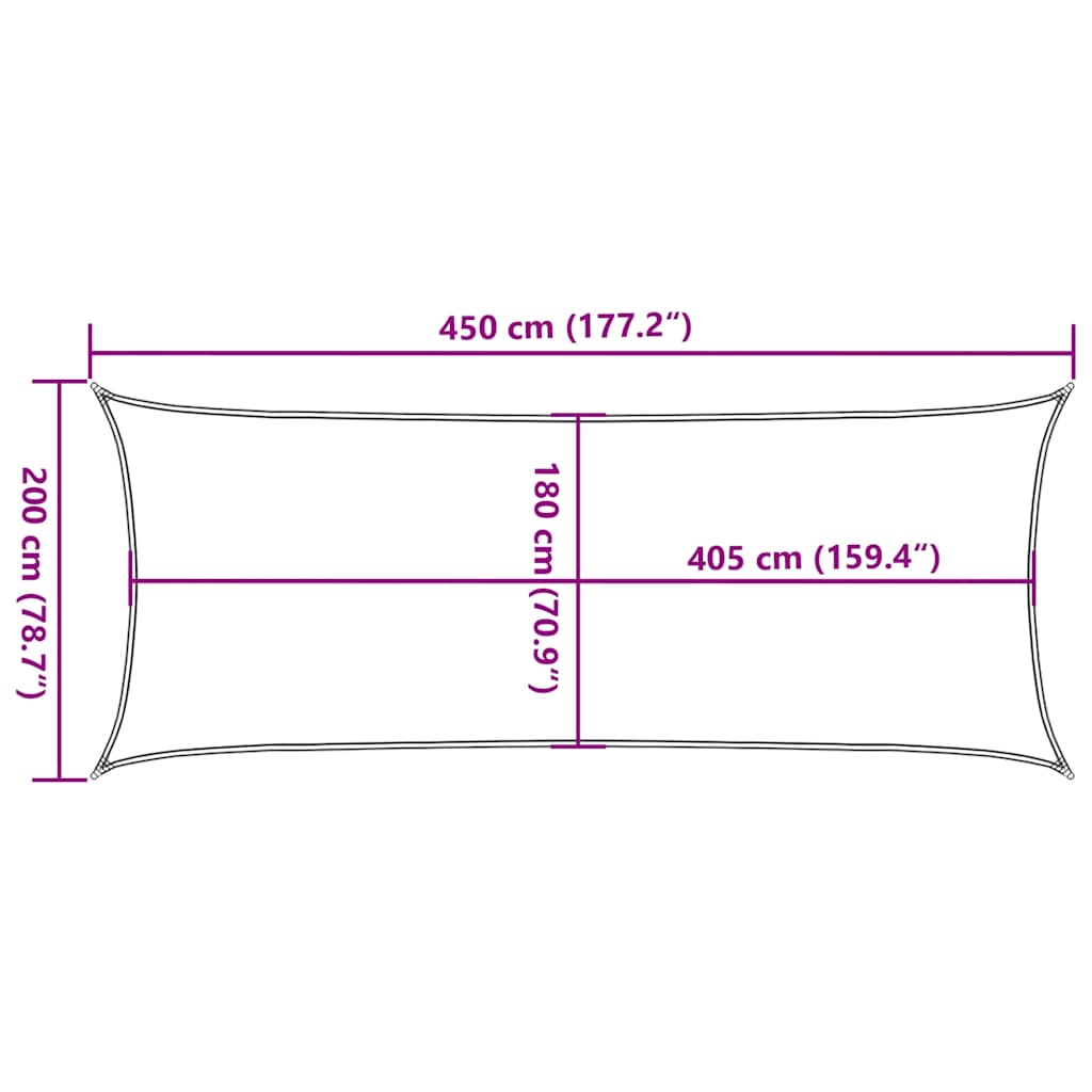 Sonnensegel 160 G/M² 2X4,5 M Hdpe Rot