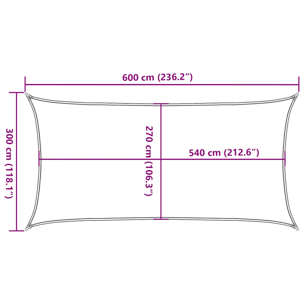 Sonnensegel 160 G/M² 3X6 M Hdpe Rot