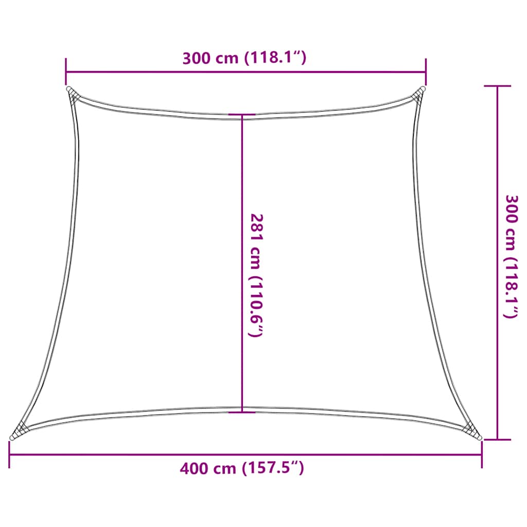 Sonnensegel 160 G/M² Rot 3/4X3 M Hdpe