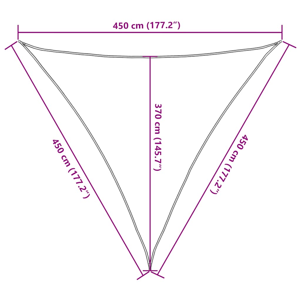 Sonnensegel 160 G/M² Dreieckig 4,5X4,5X4,5 M Hdpe Orange